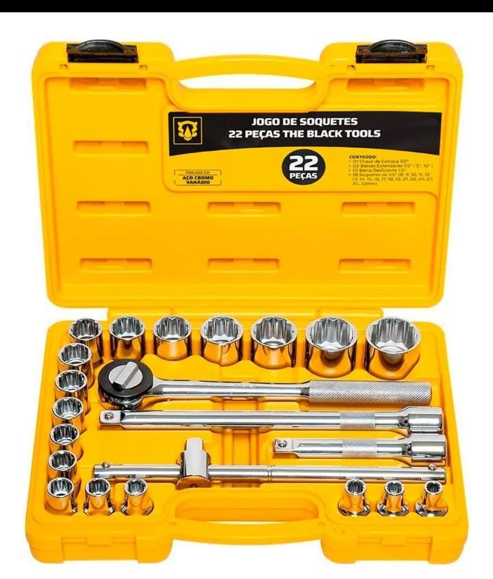 JOGO DE SOQUETE 22PÇS 8 A 22