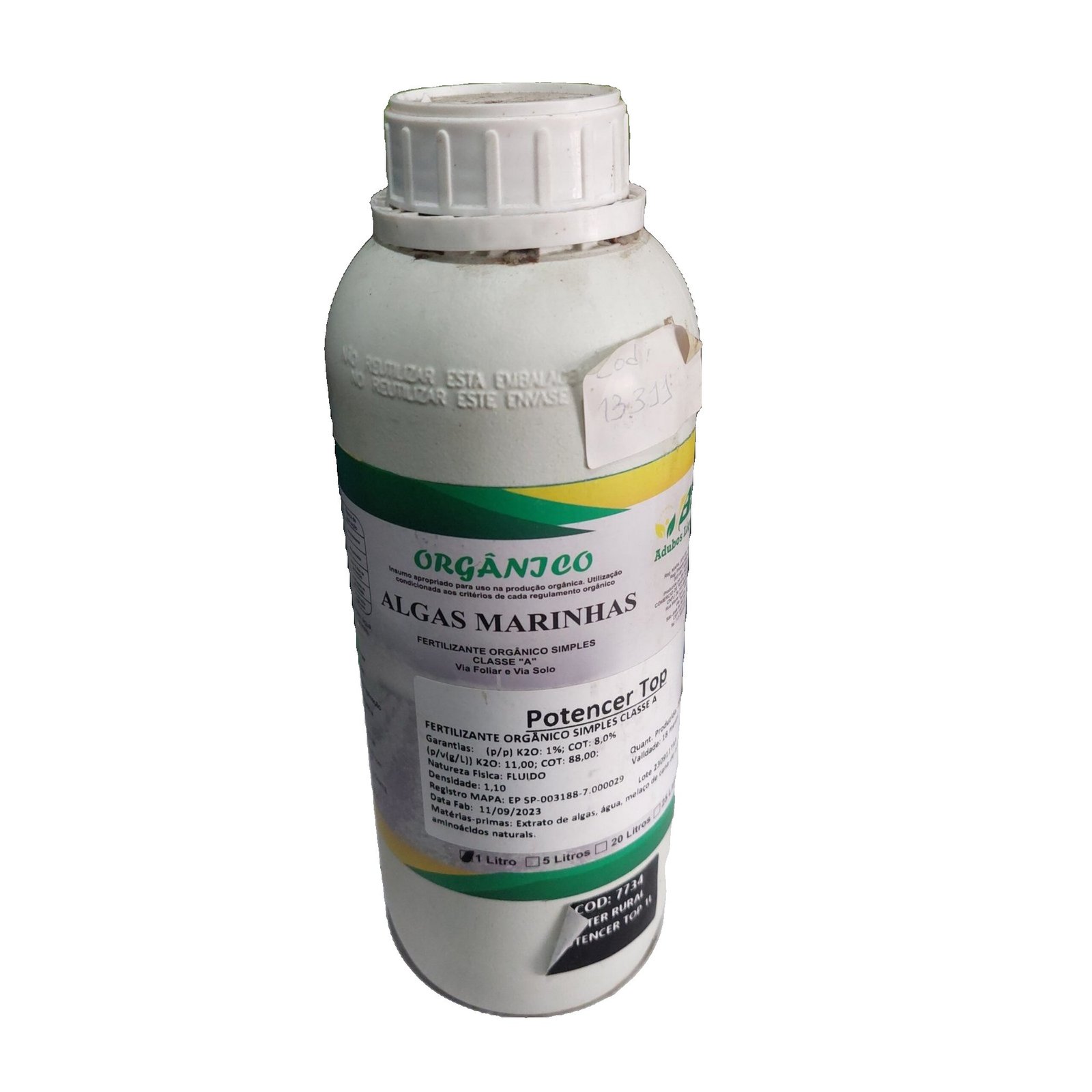 FERTILIZANTE ORGÂNICO ALGAS MARINHAS 1L